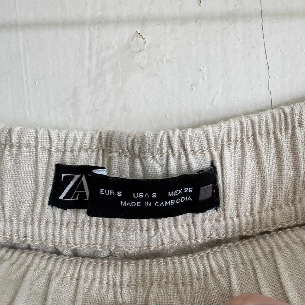Zara Balloon Leg Linen Trousers